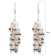 Pearl & Black Spinel Zircon Beads Earrings CE-1008 photo 3