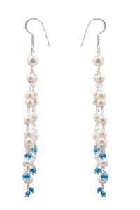 Pearl & Turquoise Zircon Beads Earrings CE-1009 photo 1