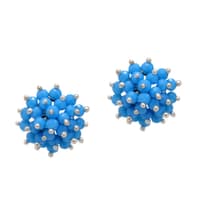 Turquoise Zircon Beads Earrings (Blue) CE-1030 photo 1