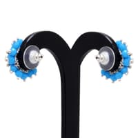 Turquoise Zircon Beads Earrings (Blue) CE-1030 photo 2