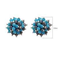 Turquoise & Corundum Zircon Beads Earrings CE-1033 photo 3