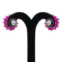 Pink Chalcedony Zircon Beads Earrings CE-1034 photo 2