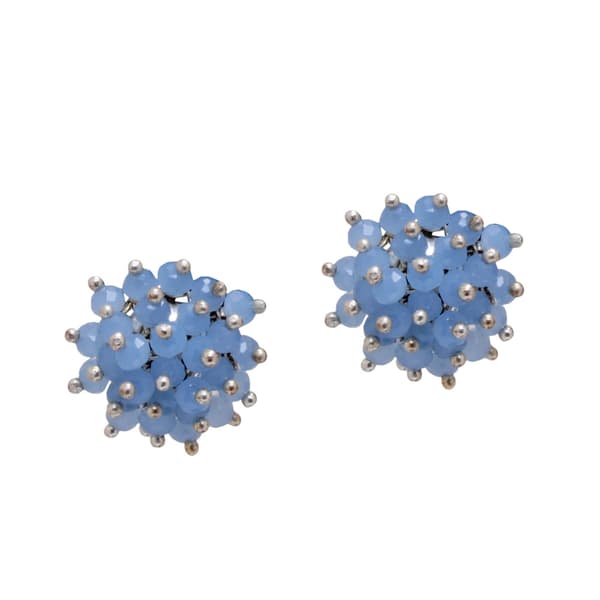 Chalcedony Zircon Beads Earrings (Studs) CE-1037