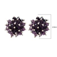 Amethyst Zircon Beads Earrings (Tops) CE-1038 photo 4