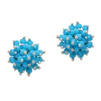 Blue Chalcedony Zircon Beads Earrings CE-1039 photo 1