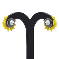 Yellow Chalcedony Zircon Beads Earrings CE-1040 photo 2