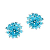 Swiss Blue Topaz Zircon Beads Earrings CE-1043 photo 1