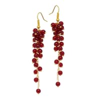 Ruby Red Zircon Beads Earrings CE-1048 photo 1