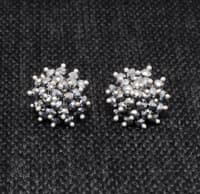 Silver Pyrite Zircon Beads Earrings (Tops) CE-1051 photo 4