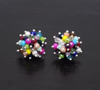 Multi Color Stone Zircon Beads Earrings (Multicolor) CE-1052 photo 2
