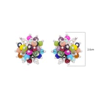 Multi Color Stone Zircon Beads Earrings (Multicolor) CE-1052 photo 6