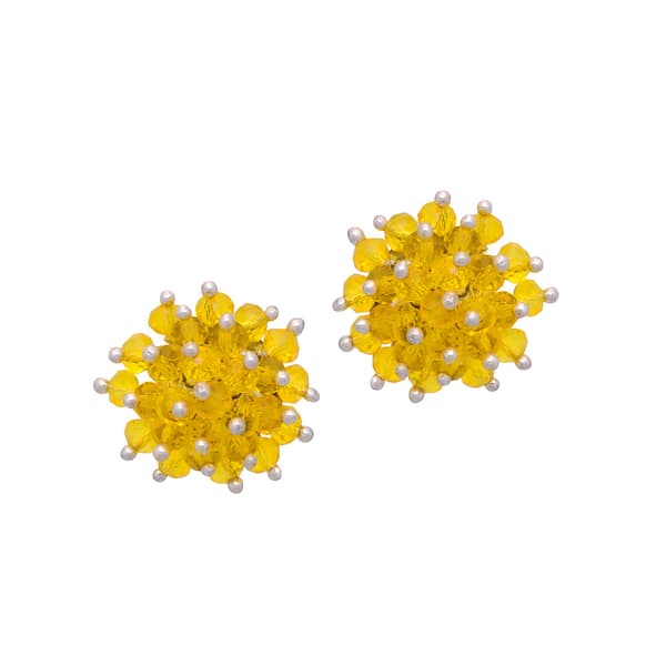Yellow Sapphire Zircon Beads Earrings CE-1053