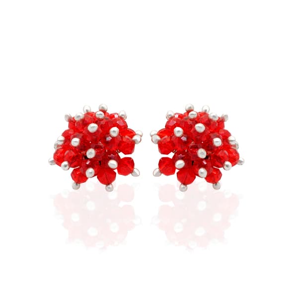 Red Color Ruby Zircon Beads Earrings CE-1058
