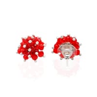 Red Color Ruby Zircon Beads Earrings CE-1058 photo 4