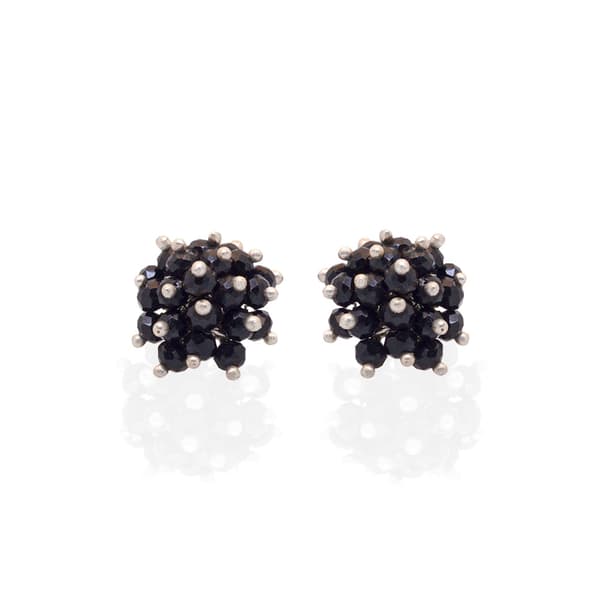 Black Spinel Zircon Beads Earrings (Tops) CE-1059