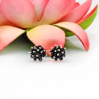 Black Spinel Zircon Beads Earrings (Tops) CE-1059 photo 2
