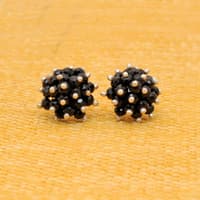 Black Spinel Zircon Beads Earrings (Tops) CE-1059 photo 3