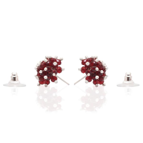 Hot Ruby Red Zircon Beads Earrings CE-1061