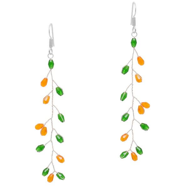 T-Savorite & Mandarin Garnet Zircon Beads Earrings CE-1064
