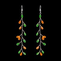 T-Savorite & Mandarin Garnet Zircon Beads Earrings CE-1064 photo 5