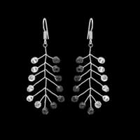 Rock-Crystal & Black Onyx Zircon Beads Earrings CE-1066 photo 5