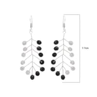 Rock-Crystal & Black Onyx Zircon Beads Earrings CE-1066 photo 6