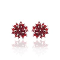 Ruby Zircon Beads Earrings CE-1068 photo 1