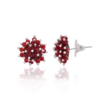 Ruby Zircon Beads Earrings CE-1068 photo 3