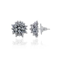 Silver Pyrite Zircon Beads Earrings (Tops) CE-1069 photo 3