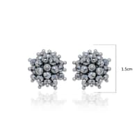 Silver Pyrite Zircon Beads Earrings (Tops) CE-1069 photo 4