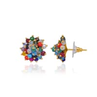 Multi Color Stone Zircon Beads Earrings (Studs) CE-1070 photo 3