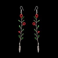 T-Savorite & Ruby Zircon Beads Earrings CE-1071 photo 3