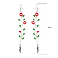 T-Savorite & Ruby Zircon Beads Earrings CE-1071 photo 4