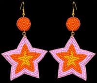 Rose Quartz, Carnelian & Yellow Jasper Zircon Beads Earrings  CE-1072 photo 2