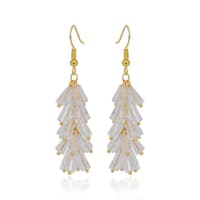 Rock-Crystal Faceted Drop Zircon Beads Earrings CE-1073 photo 1