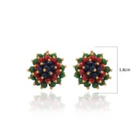 Emerald Ruby Sapphire Zircon Beads Earrings CE-1077 photo 5