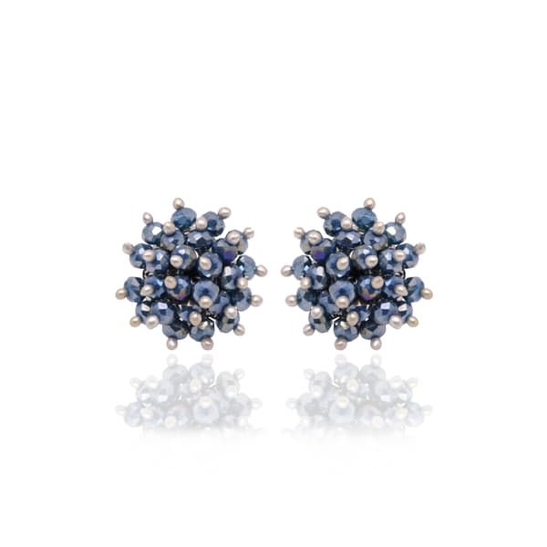 Black Pyrite Zircon Beads Earrings CE-1078