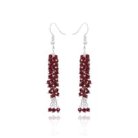 Red Garnet Color Zircon Bead Earrings CE-1080 photo 1