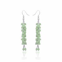 Green Chalcedony Color Zircon Bead Earrings CE-1082 photo 1