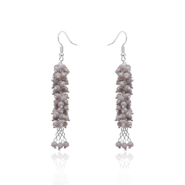 Grey Chalcedony Color Zircon Bead Earrings CE-1083