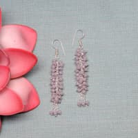 Grey Chalcedony Color Zircon Bead Earrings CE-1083 photo 3