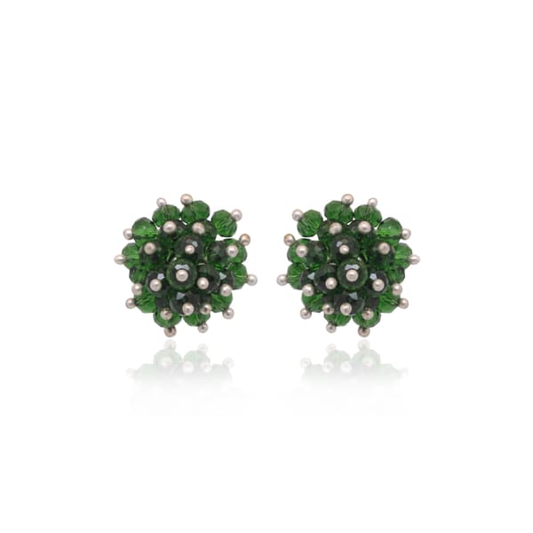 Emerald Green Color Beaded Stud Style Earrings CE-1089