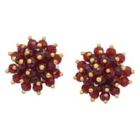 Ruby Red Color Stud Style Beaded Earrings CE-1099 photo 1