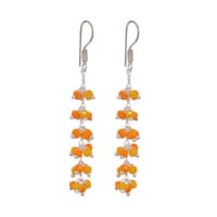 Yellow & Orange Color Zircon Beads Dangle Drop Style Earrings  CE-1106 photo 3