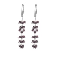 Amethyst Zircon Beads Dangle Drop Style Earrings CE-1108 photo 2