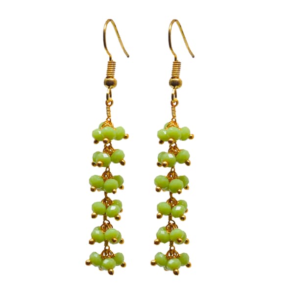 Geen Chalcedony Zircon Beads Dangle Style Earrings CE-1114