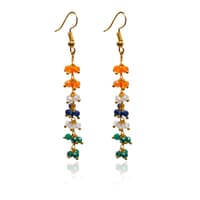 Multi Color Zircon Beads Dangle Drop Style Earrings CE-1118 photo 3