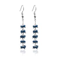 Metallic Blue Color Zircon Beads Dangle Style Earrings CE-1119 photo 2