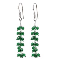 Emerald Plain Zircon Beads Dangle Drop Style Earrings CE-1127 photo 1