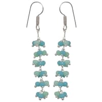 Turquoise & Chalcedony Zircon Beads Dangle Style Earrings CE-1130 photo 1